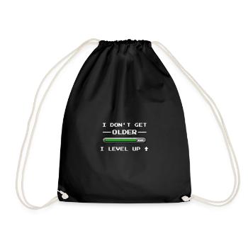 Pixelart Pixel I level up Birthday - Drawstring Bag - black - Front
