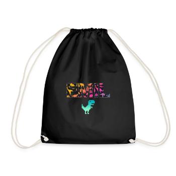EMIL - Beautiful boy name with dinosaur - Drawstring Bag - black - Front