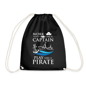 Captain Pirates - Drawstring Bag - black - Front