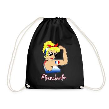 France Femme Drapeau Bleu Blanc Rouge - Sac de sport léger - noir - Devant