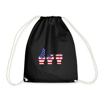 Sign language sign ASL deaf - Drawstring Bag - black - Front