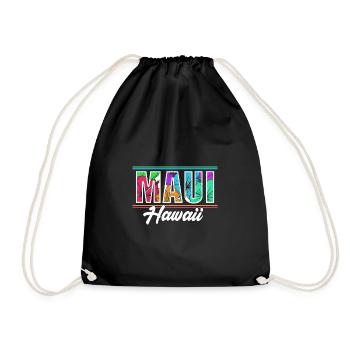 Maui Hawaii Hawaiian - Drawstring Bag - black - Front