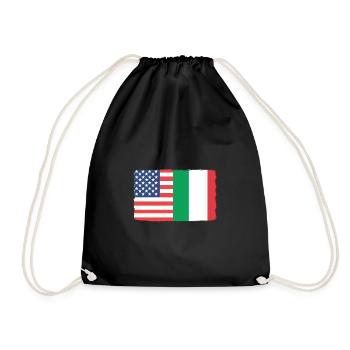 Italien Italia italienisch italienische Flagge - Turnbeutel - Schwarz - Vorne
