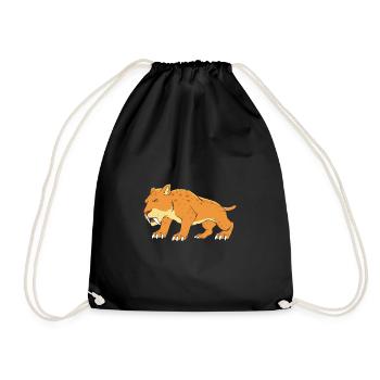 Tigre à dents de sabre - Sac de sport léger - noir - Devant