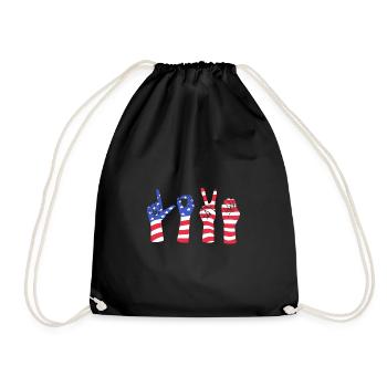 Sign language sign ASL deaf - Drawstring Bag - black - Front