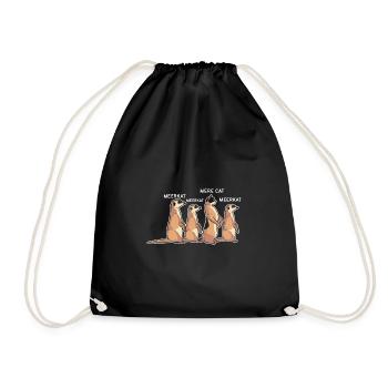 Meerkat - Drawstring Bag - black - Front