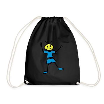 Stick figure - Drawstring Bag - black - Front