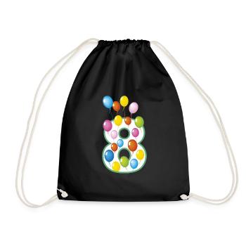 huitième anniversaire 8 ans - Sac de sport léger - noir - Devant
