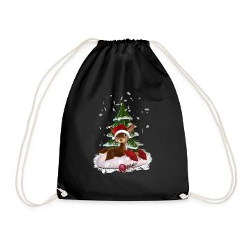 Weihnachtsgeschenk - Turnbeutel - Schwarz - Vorne
