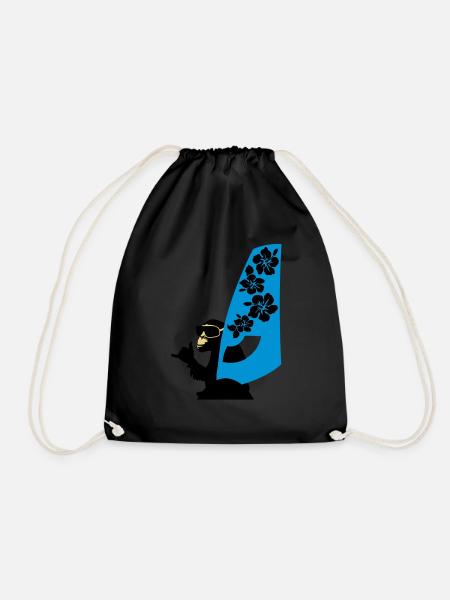 windsurfer - Drawstring Bag - black