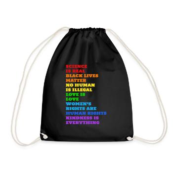 Droits de l'Homme! Aucun être humain n'est illégal! - Sac de sport léger - noir - Devant
