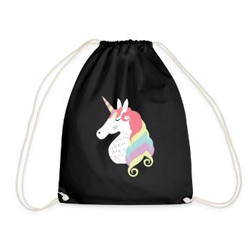 Cheveux Licorne Unicorn ne se soucient pas de cadeau fille - Sac de sport léger - noir - Devant