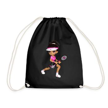 Fille de tennis - Sac de sport léger - noir - Devant