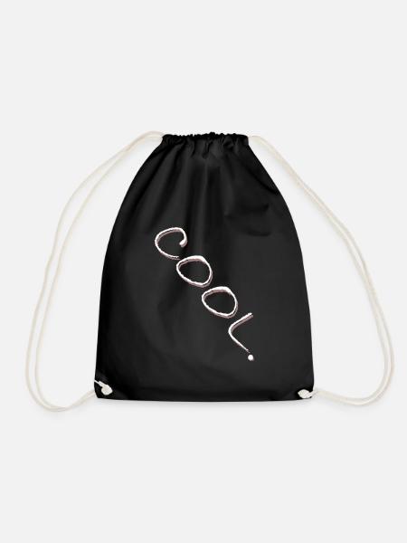 cool - Drawstring Bag - black