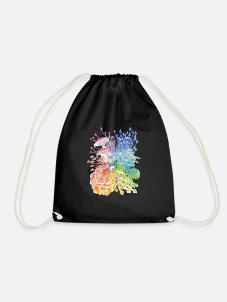 Rainbow Mushrooms / diversity - Drawstring Bag - black