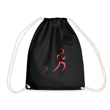 runner - Drawstring Bag - black - Front