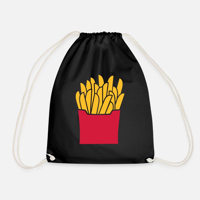 Fries - Drawstring Bag - black