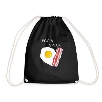 Egg mit Speck - Turnbeutel - Schwarz - Vorne