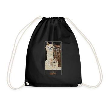 alpaca family large - Drawstring Bag - black - Front