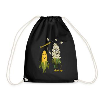 Corn popcorn hot weather summer - Drawstring Bag - black - Front