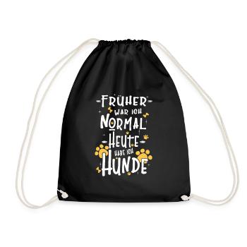 Hundeshirt Geschenk Hunde Hundemensch - Turnbeutel - Schwarz - Vorne