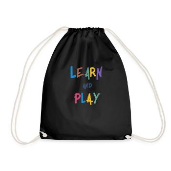 Learn and Play - Drawstring Bag - black - Front