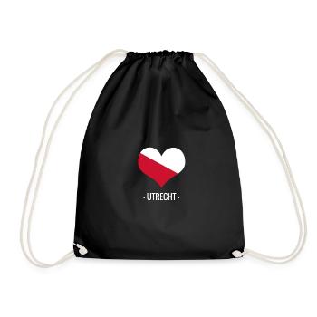 Utrecht logo - Drawstring Bag - black - Front