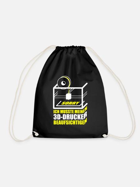 3D Drucker Spruch für Maker, Nerds & 3D-Druck Fans - Turnbeutel - Schwarz