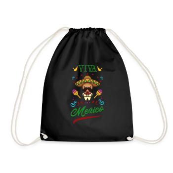 Viva Mexico Long live Mexico Sombrero - Drawstring Bag - black - Front