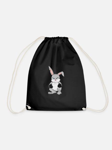 Angry Rabbit - Turnbeutel - Schwarz