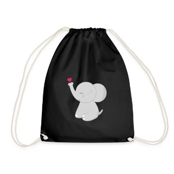 l'éléphant - Sac de sport léger - noir - Devant