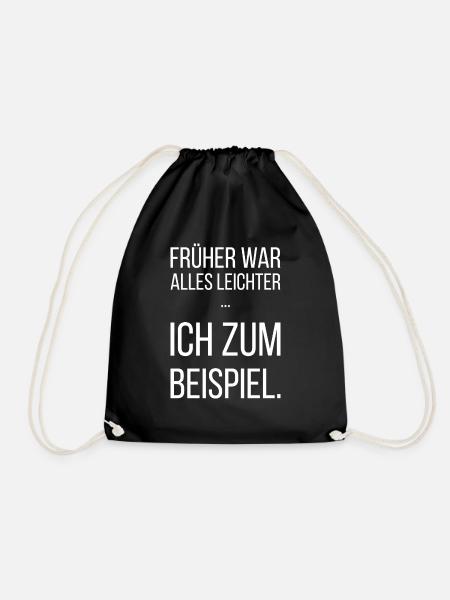 Abnehmen lustiger Spruch - Turnbeutel - Schwarz
