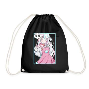 000001 - Drawstring Bag - black - Front