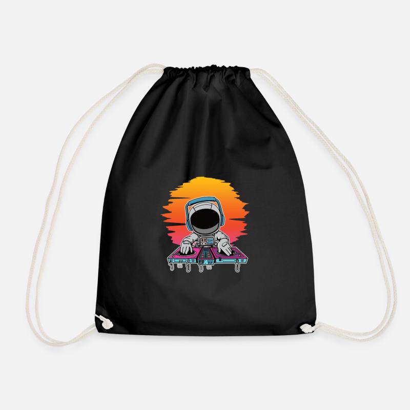 Astronaut , Synthwave, Dj, Musik, Geschenk - Turnbeutel - Schwarz