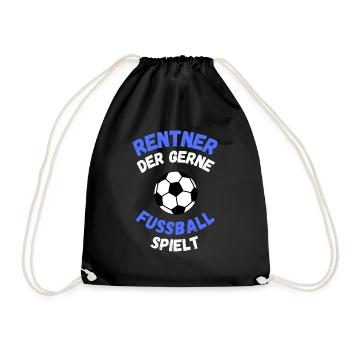 Rentner spielt Fußball Geschenk Opa Sport - Turnbeutel - Schwarz - Vorne