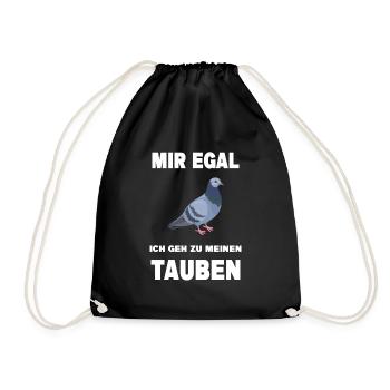 Taube Taubenzüchter Tauben Vogel Brieftaube lustig - Turnbeutel - Schwarz - Vorne