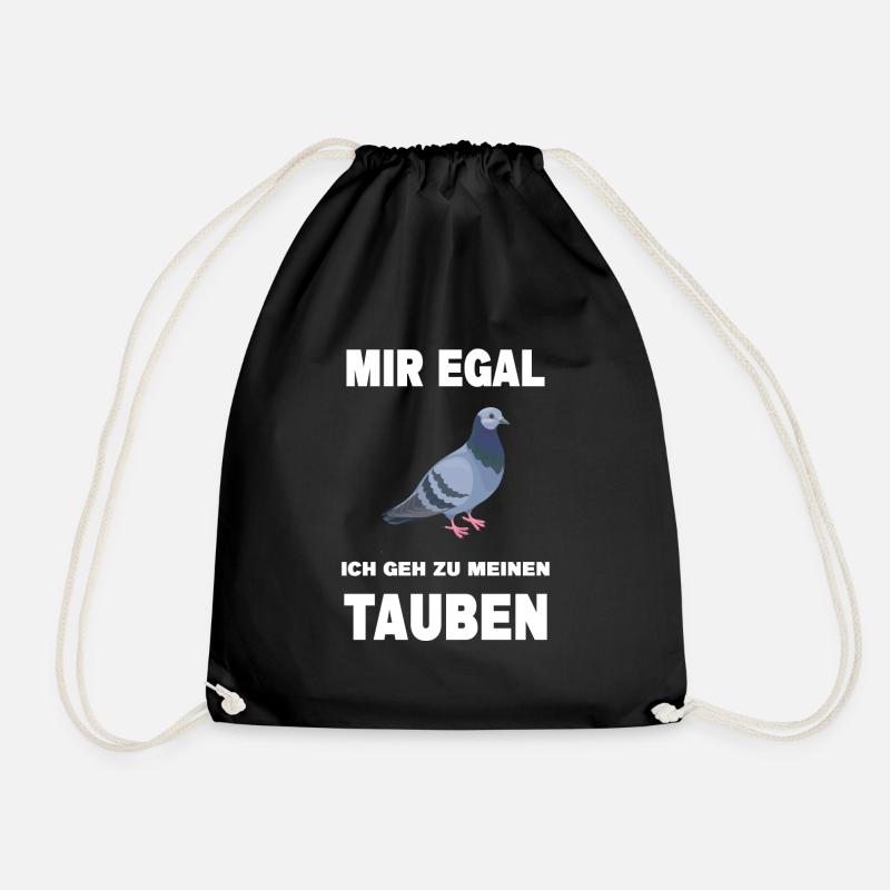 Taube Taubenzüchter Tauben Vogel Brieftaube lustig - Turnbeutel - Schwarz
