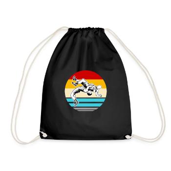 Ringen Ringer Kampfsport Sport Ringkampf Freistil - Turnbeutel - Schwarz - Vorne