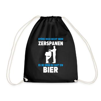 Zerspanungsmechaniker Dreher Fräser Mechaniker - Turnbeutel - Schwarz - Vorne
