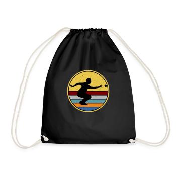 Boule Petanque Boccia Boule Player Boules Ball - Drawstring Bag - black - Front