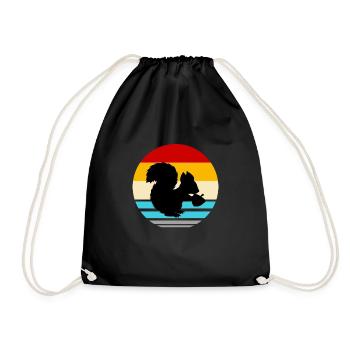 Squirrel Animal Rodent Forest Squirrel Cute - Drawstring Bag - black - Front