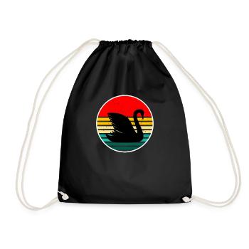 cygne oiseau oiseau d’eau cygne animaux étang étang - Sac de sport léger - noir - Devant