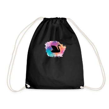 cygne oiseau oiseau d’eau cygne animaux étang étang - Sac de sport léger - noir - Devant