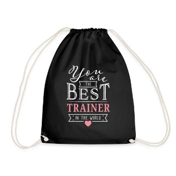 Best Trainer Beste Trainerin der Welt Geschenkidee - Turnbeutel - Schwarz - Vorne