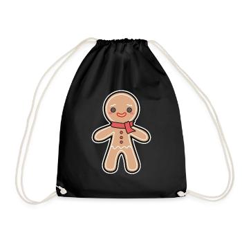 Gingerbread man - Drawstring Bag - black - Front
