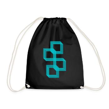 Square Illusion - Drawstring Bag - black - Front