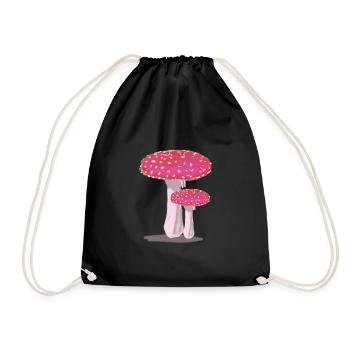 Red white testippings - Drawstring Bag - black - Front