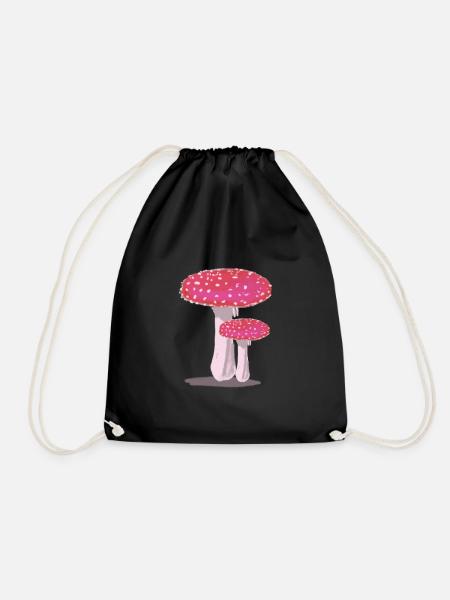 Red white testippings - Drawstring Bag - black
