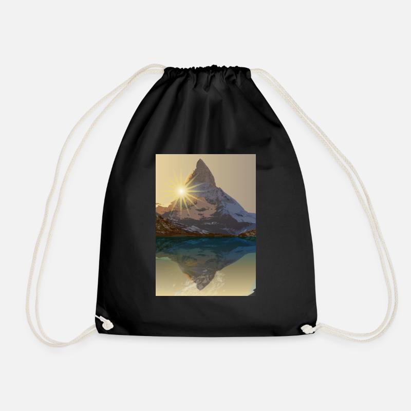 Matterhorn by day - Drawstring Bag - black