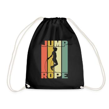 Jump Rope Skipping Rope Jumping Jump Rope - Drawstring Bag - black - Front